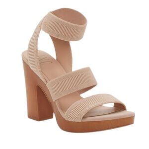NWT INC Tan Chunky Heel Platform Sandals Sz 6.5